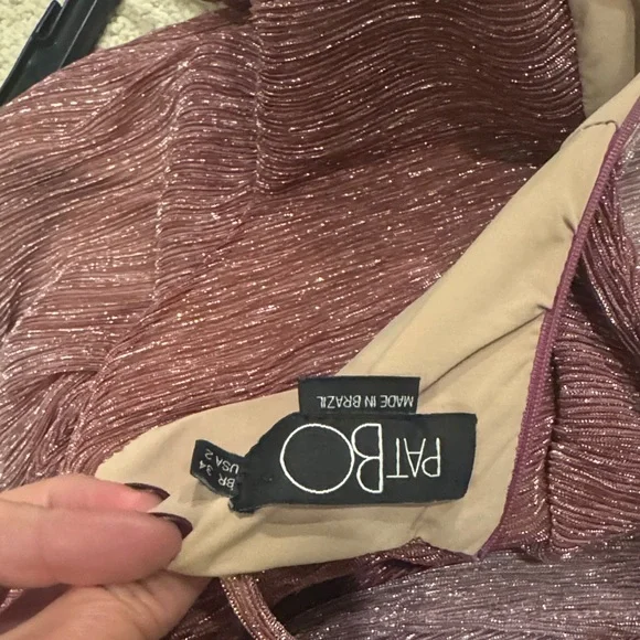 PatBO Asymmetrical Dress in Shimmering Mauve - Picture 7 of 9